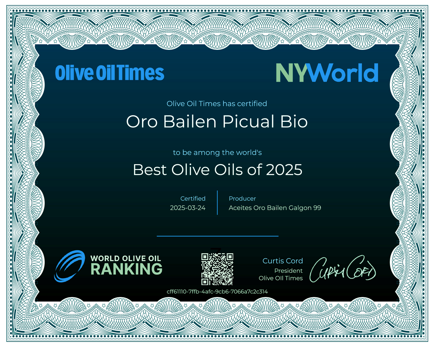 Oro Bailén Picual Organic - NEW